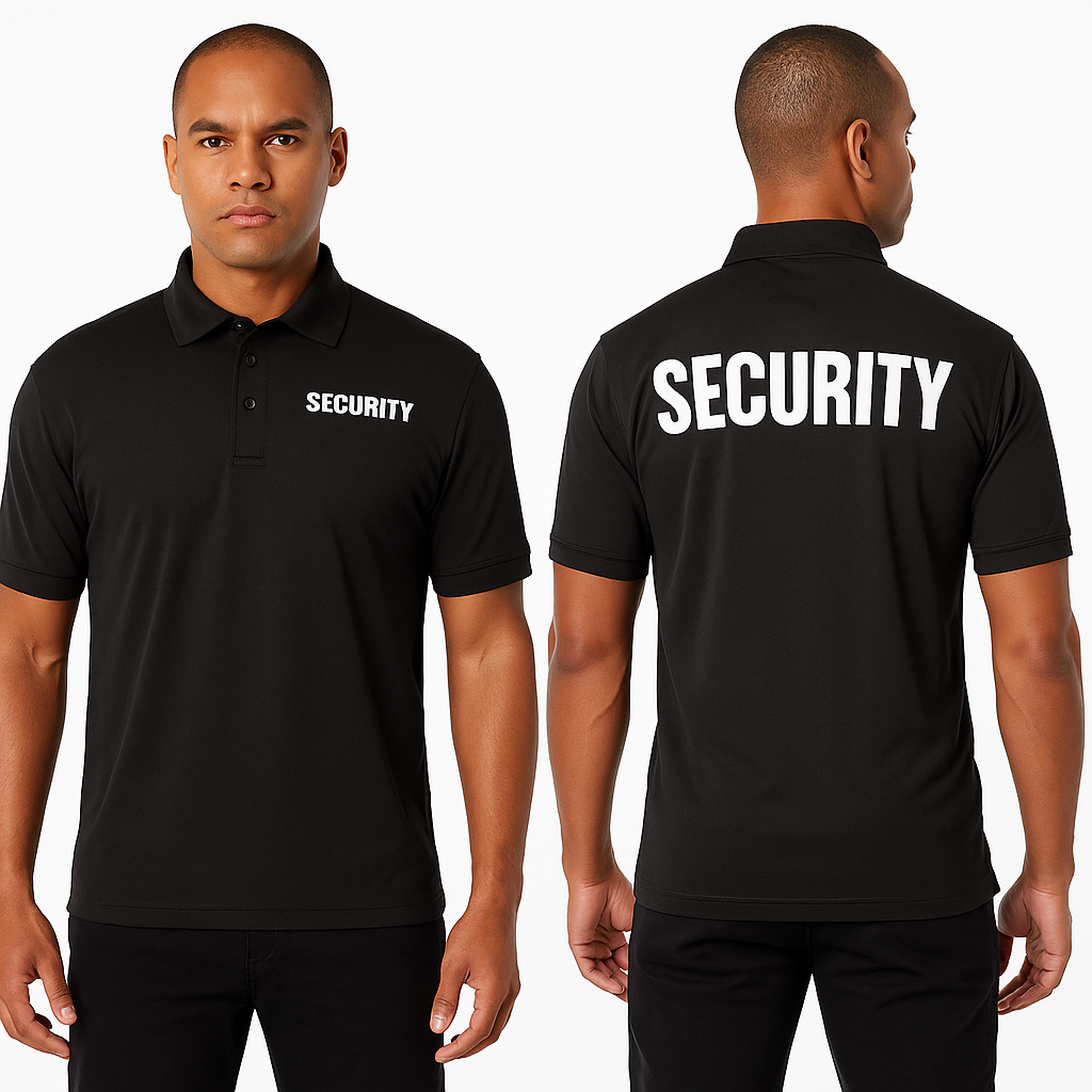 SECURITY POLO SHIRT FRONT & BACK