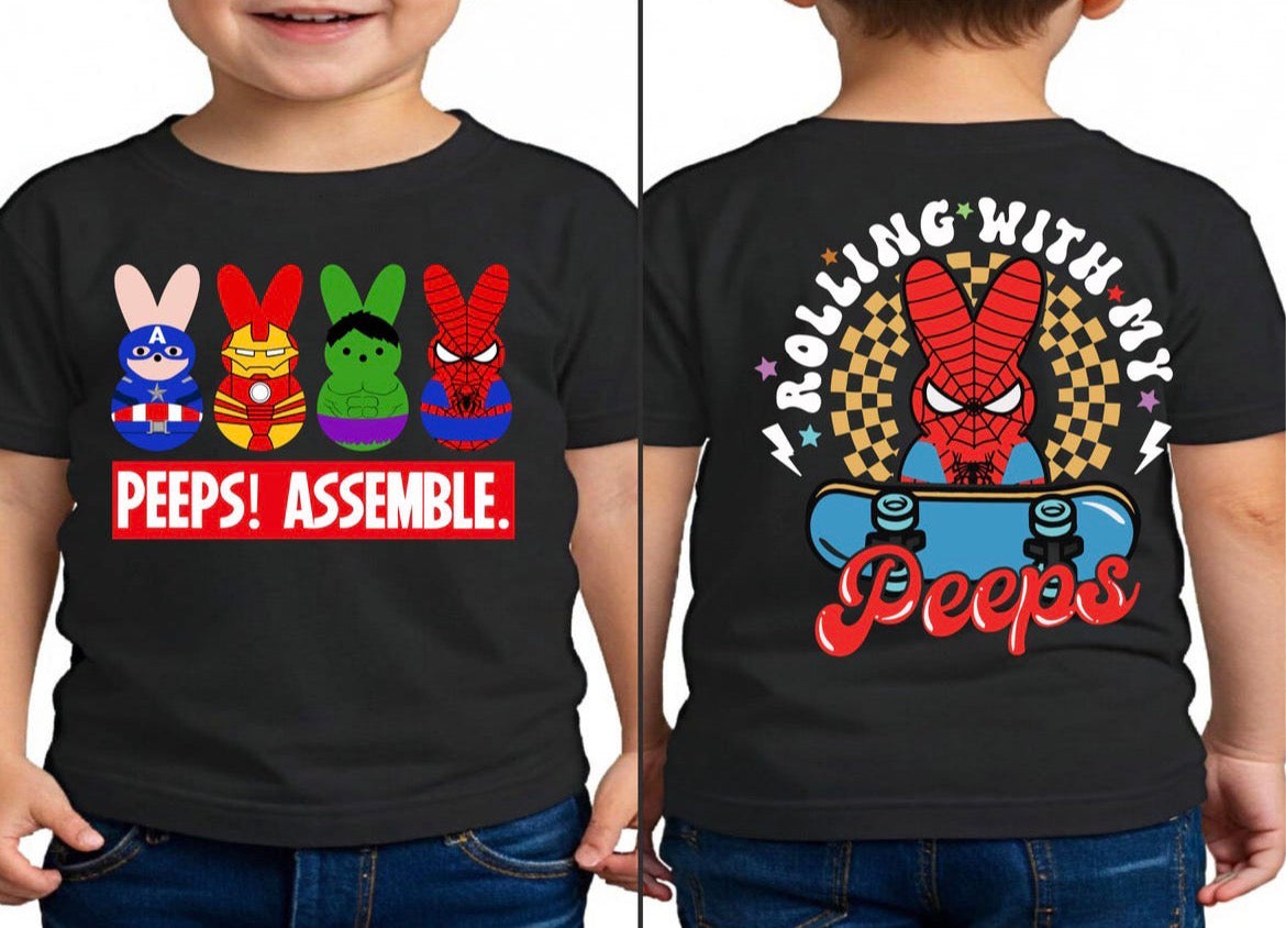 ROLLING WITH MY PEEPS (AVENGERS EASTER) TSHIRT
