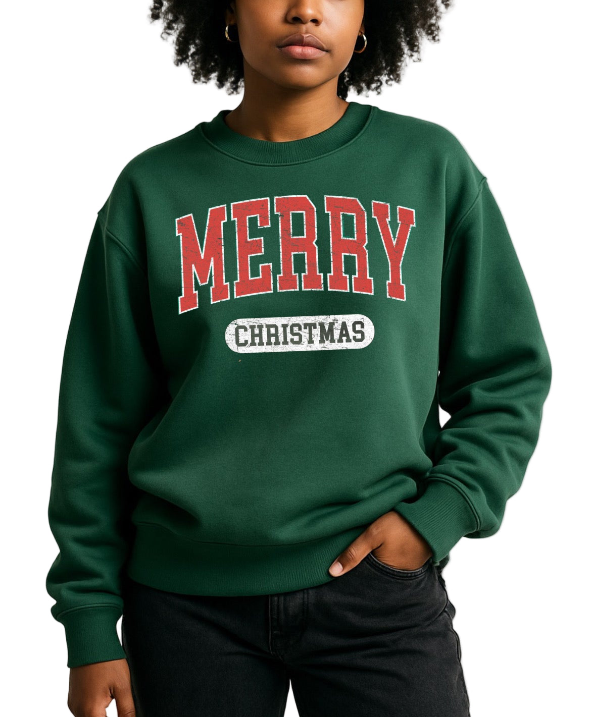 MERRY CHRISTMAS VARSITY CREWNECK UNISEX