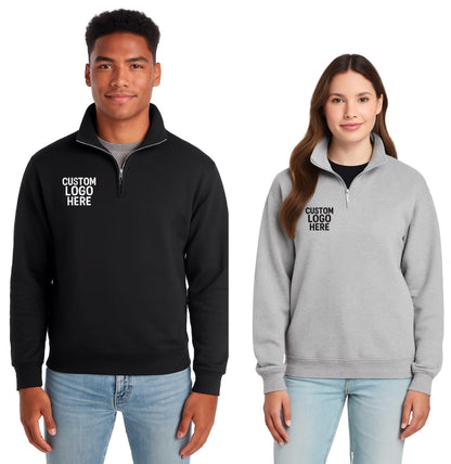 CUSTOM 1/4 ZIP EMBROIDERED UNISEX PULLOVER SWEATSHIRT