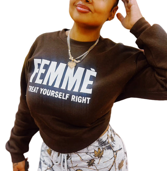 FEMMÈ TREAT YOURSELF RIGHT BOYFRIEND SWEATER