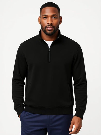 BAZEQ FRENCH TERRY QUARTER ZIP SWEATSHIRT