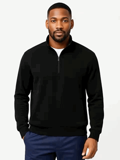 BAZEQ FRENCH TERRY QUARTER ZIP SWEATSHIRT