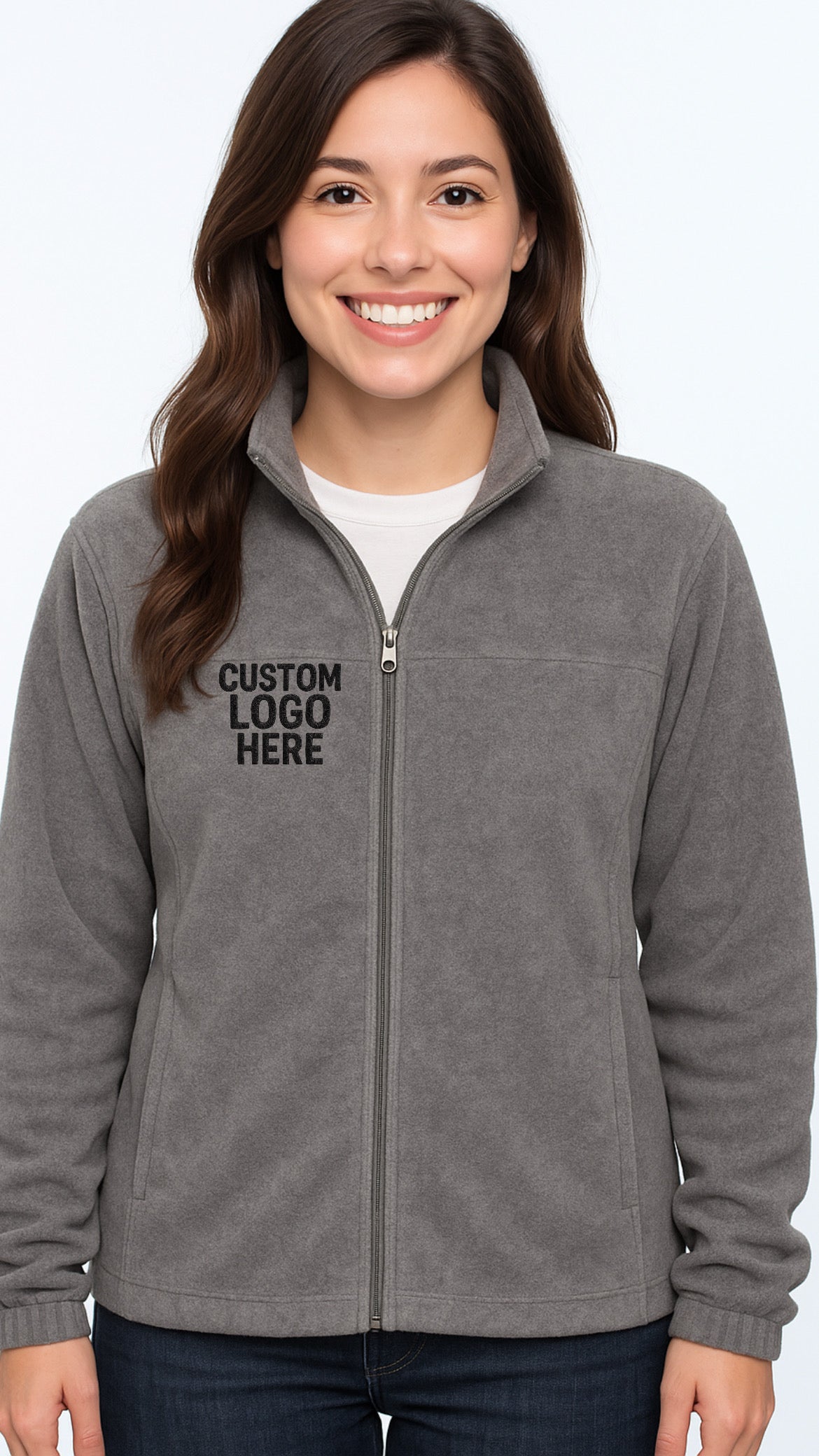 CUSTOM FULL ZIP UNISEX FLEECE EMBROIDERED