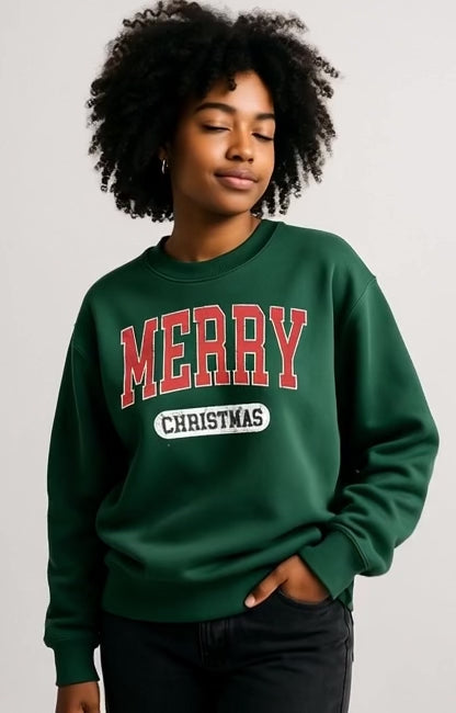 MERRY CHRISTMAS VARSITY CREWNECK UNISEX
